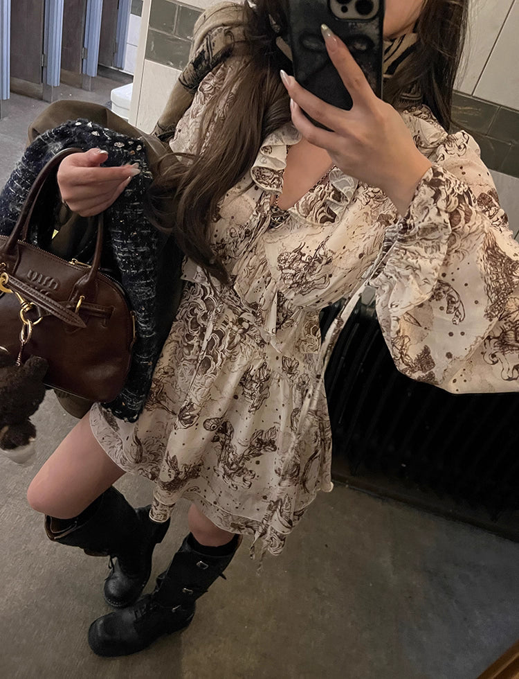 Patterned Mini Dress パターン ミニドレス