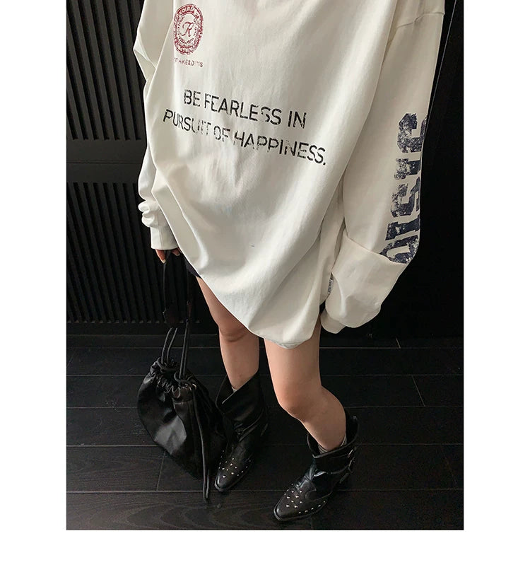 Vintage font print longsleeve tee ヴィンテージ風文字プリントロングスリーブティー