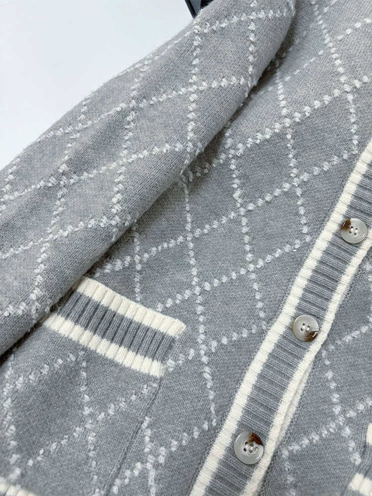 Argyle middle knit cardigan アーガイルミドルニットカーディガン