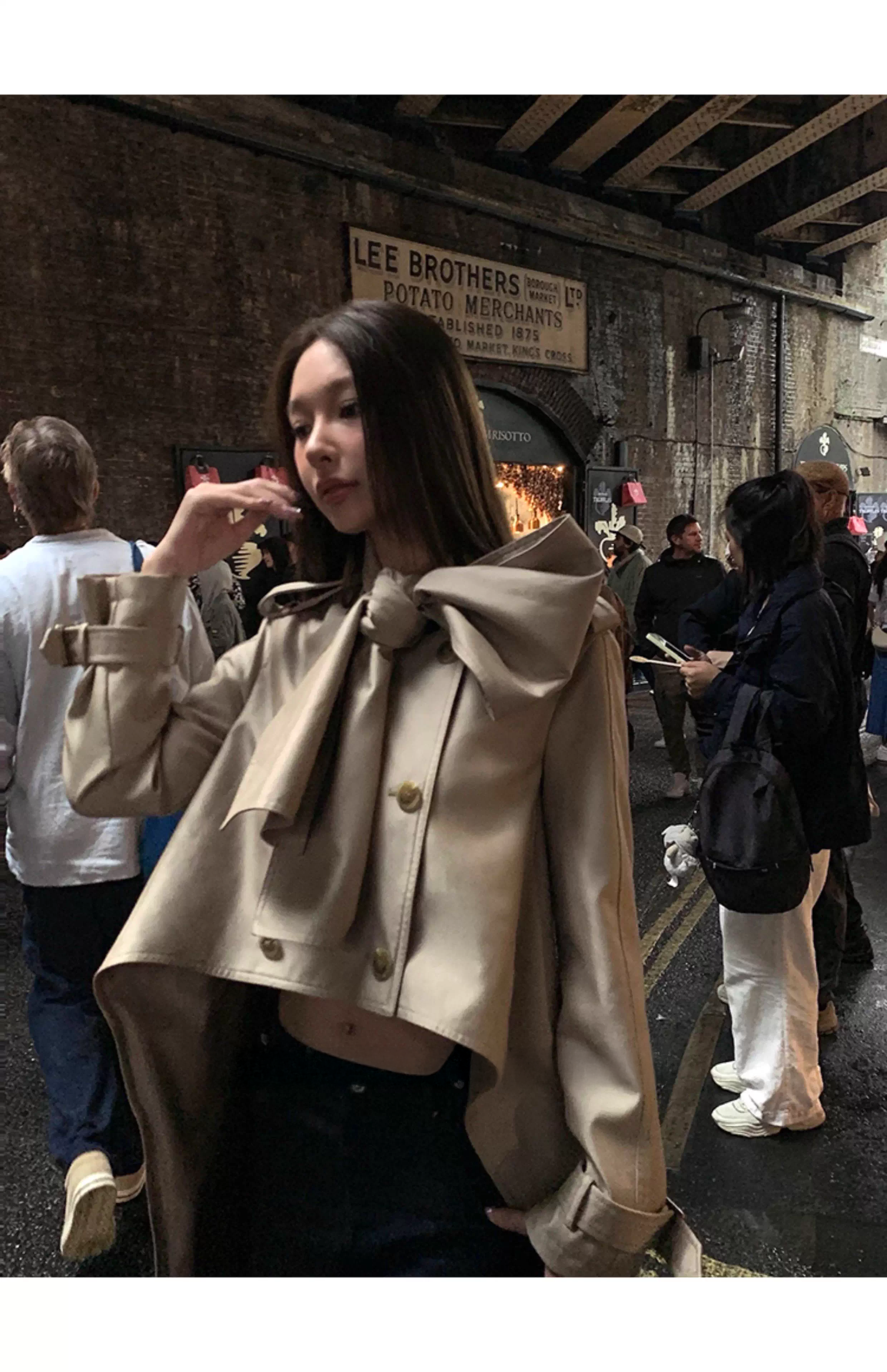 Ribbon trench coat リボン トレンチコート