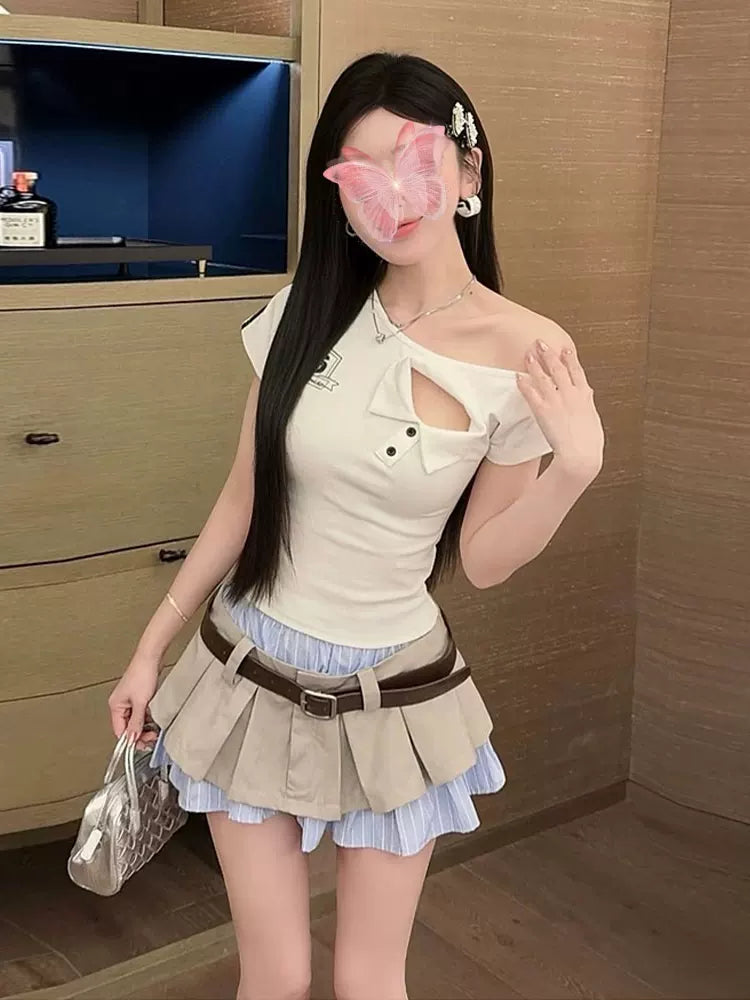 Two-piece Pleated mini skirt ツーピースプリーツミニスカート