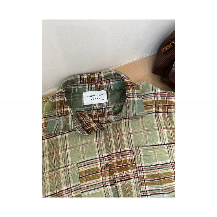 gradation long Check shirts グラデーションロングチェックシャツ