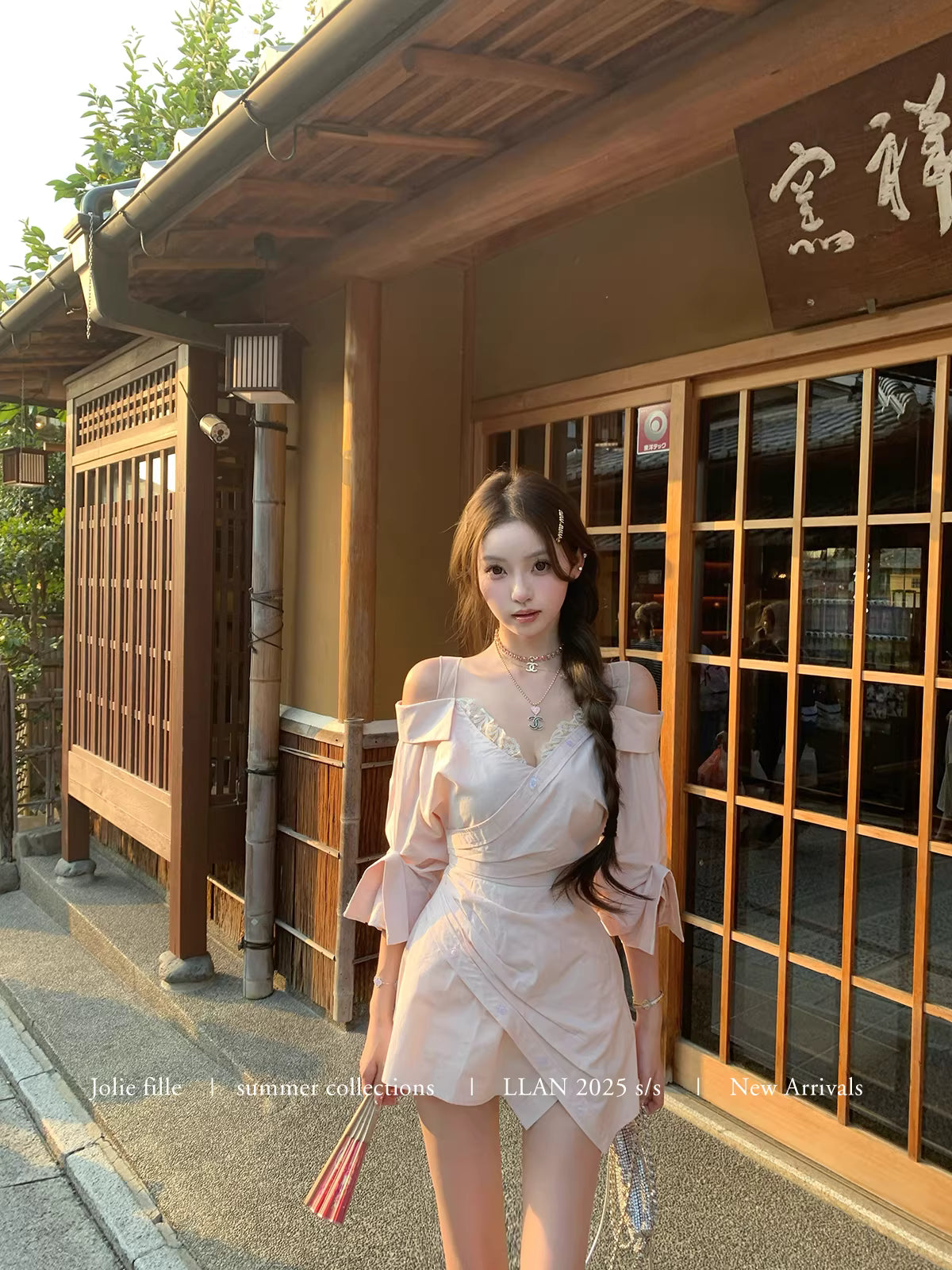 Off Shoulder Shirts Dress オフショルダー シャツ ドレス