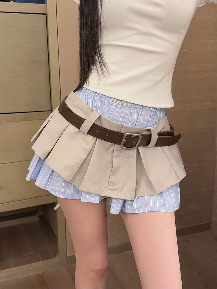 Two-piece Pleated mini skirt ツーピースプリーツミニスカート