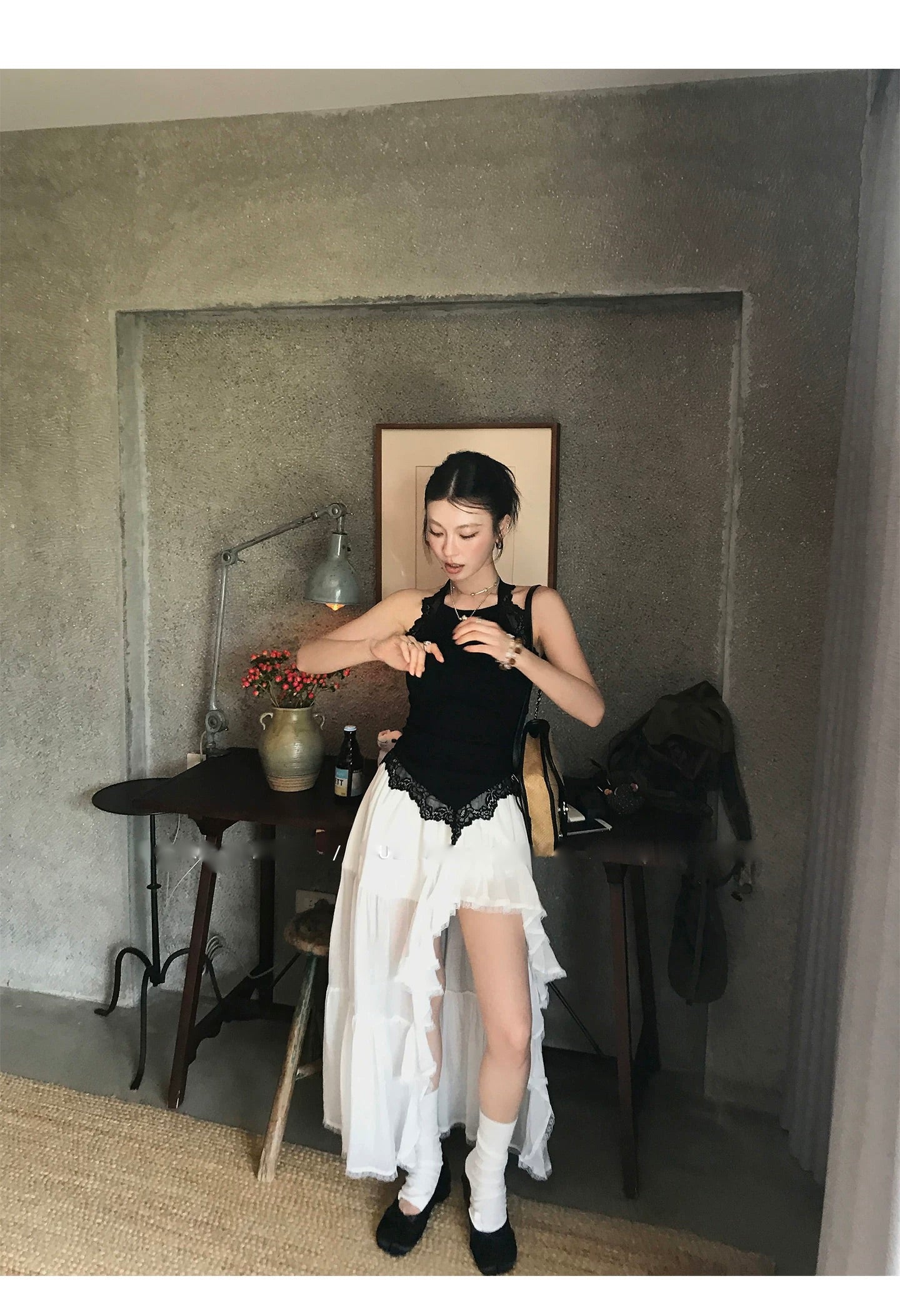 Lace Trim Holter Neck レーストリム ホルターネック