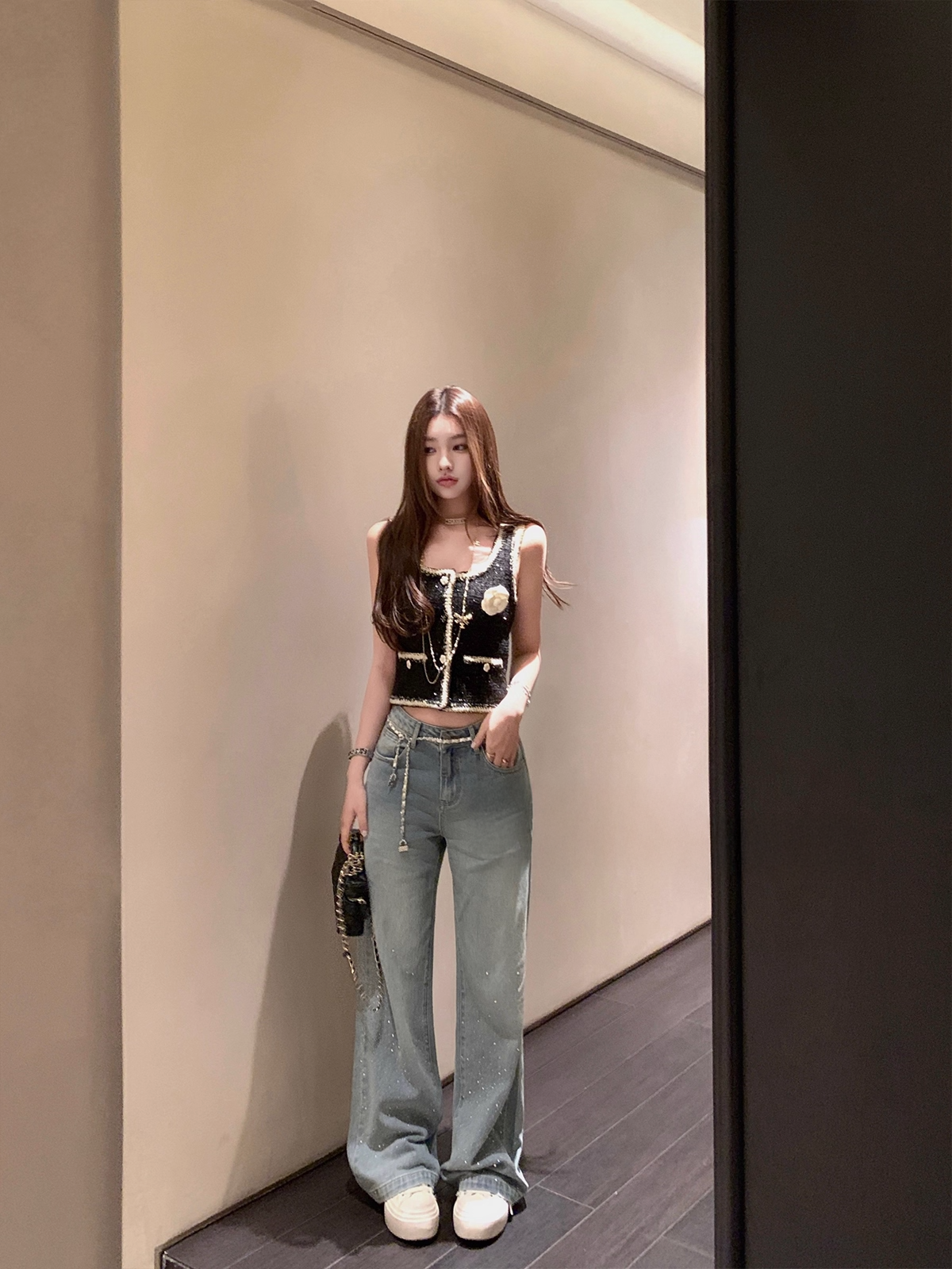 Stone & Pocket Check Denim ストーン＆ポケット格子デニム