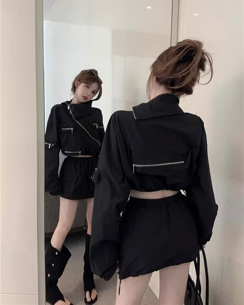 Pocket Zipper Jacket & Mini Skirt ポケット シッパー ジャケット& スカート