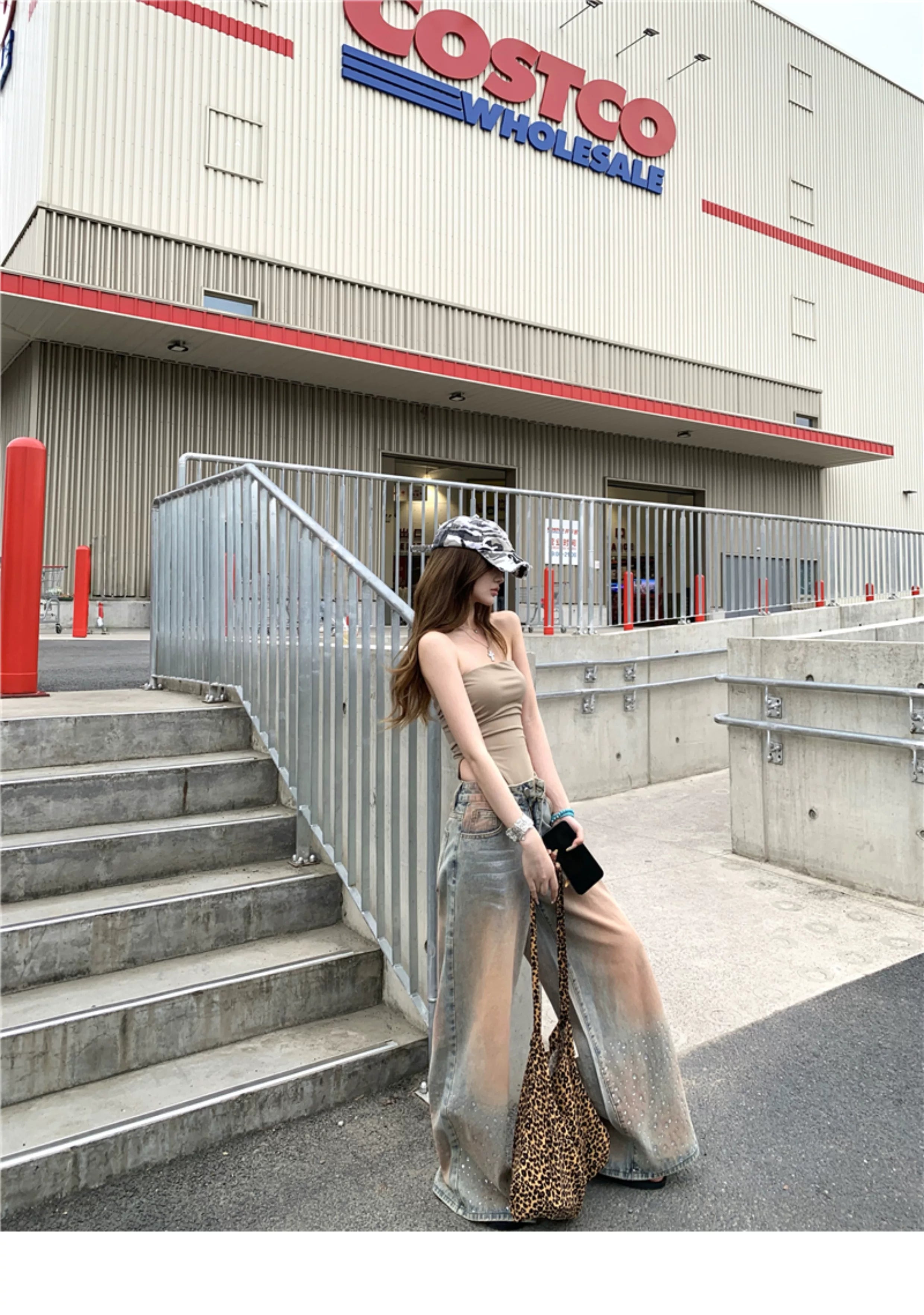 Color Stone Wide Denim,Body suits カラーワイド デニム ボディスーツ