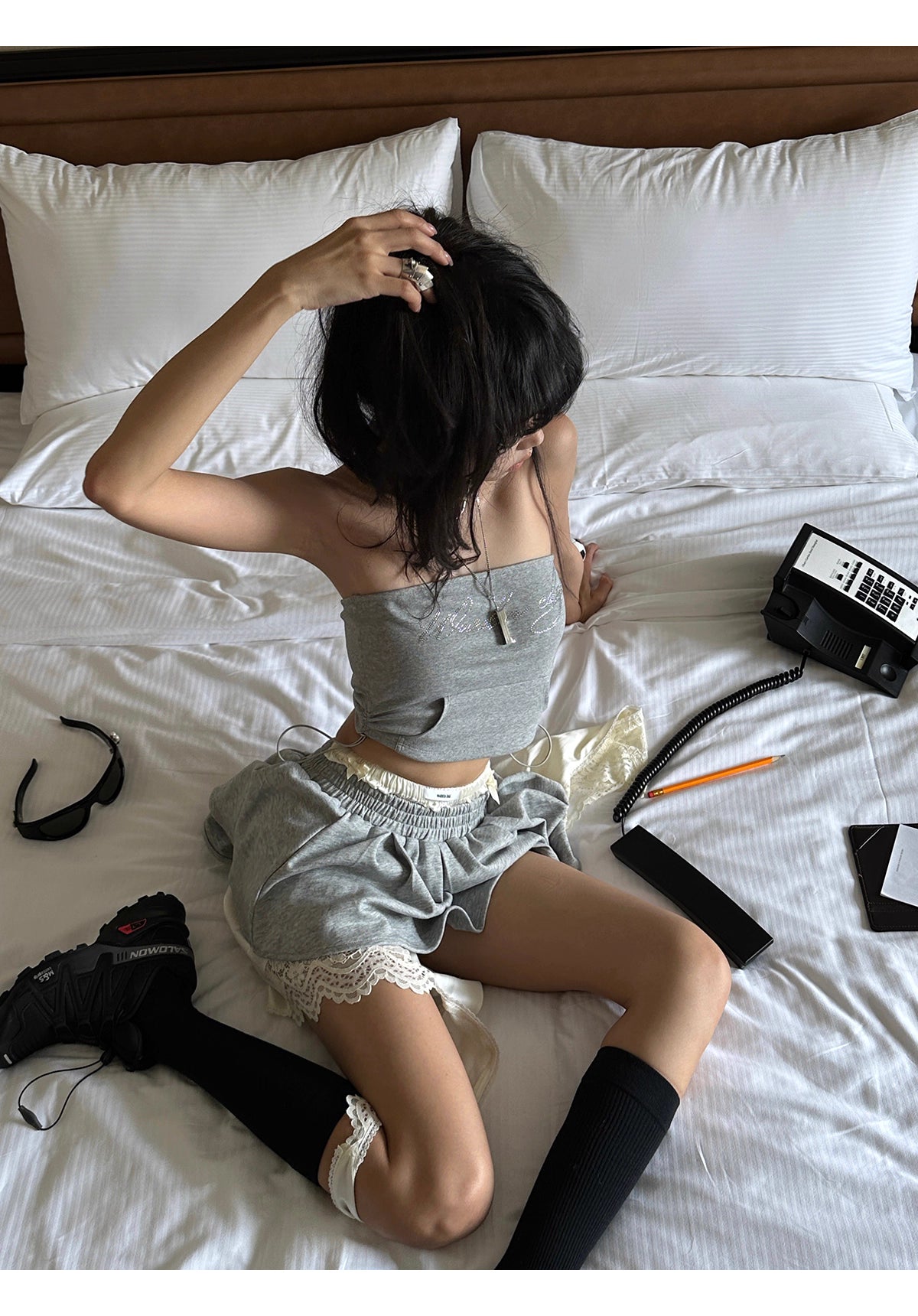 Bare top Lace design Skirt ベアトップ レースデザイン スカート