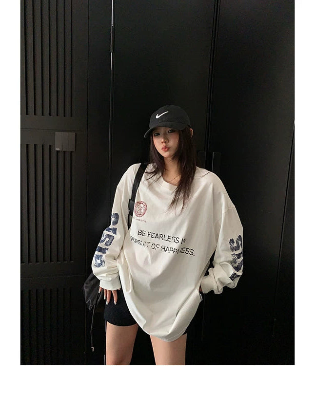 Vintage font print longsleeve tee ヴィンテージ風文字プリントロングスリーブティー