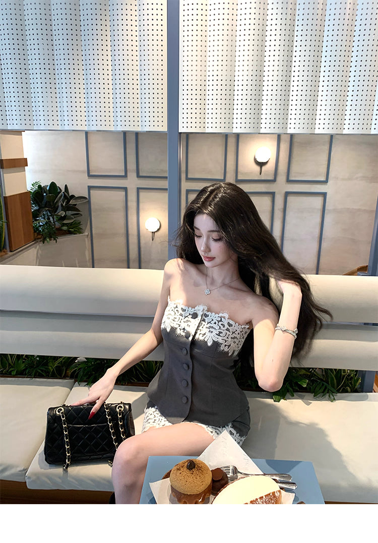 Lace Strapless tops & skirts レース ストラップレストップス&スカート