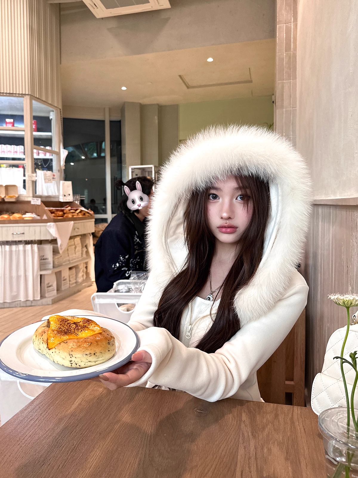 Fox fur cardigan フォックスファー付きカーディガン