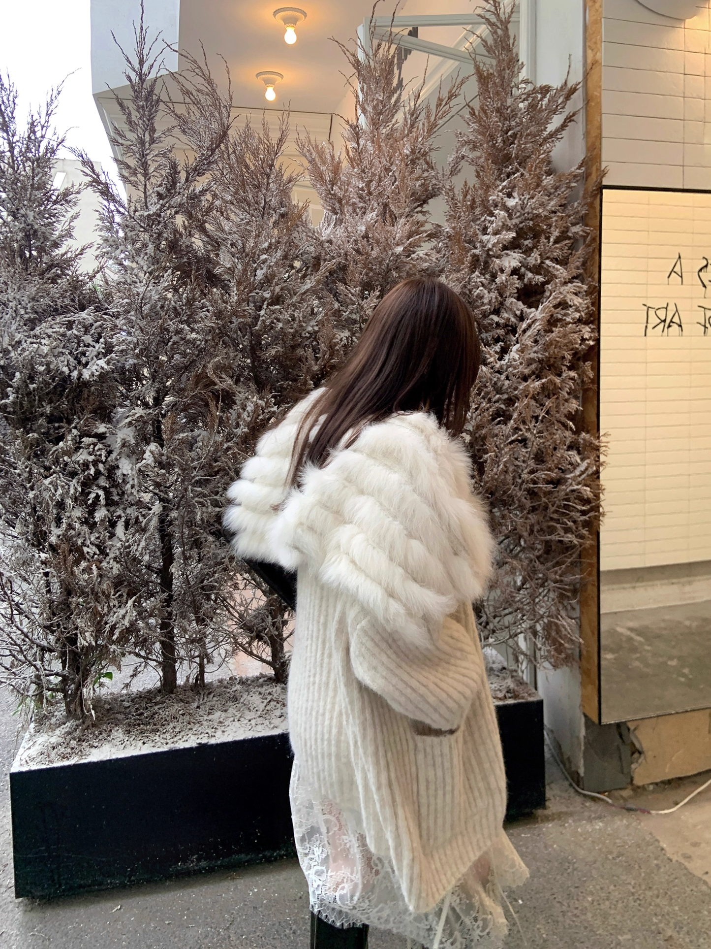 Fur knit cardigan ファー付きニットカーディガン