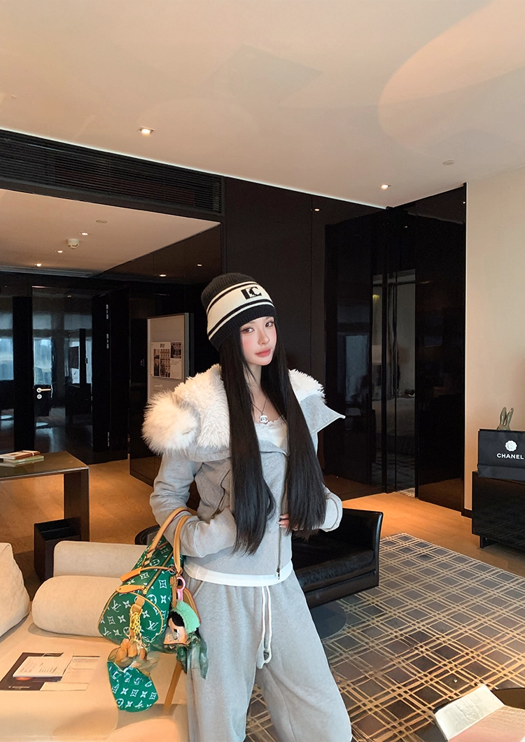 Short Sweat Fur Hoodie ショートスウェット ファーフーディ