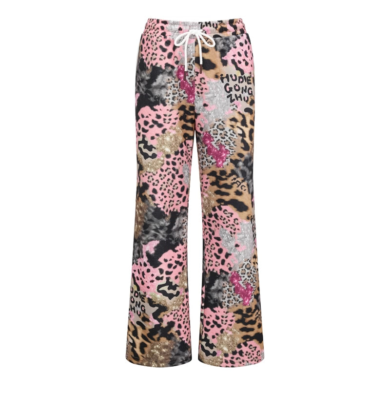 Leopard Print Devil horn Parka Sweat pants レオパードプリント デビルホーンパーカー スウェットパンツ