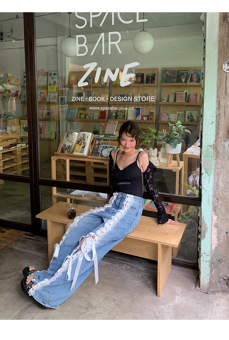 Laceup Wide Denim レースアップ ワイド デニム