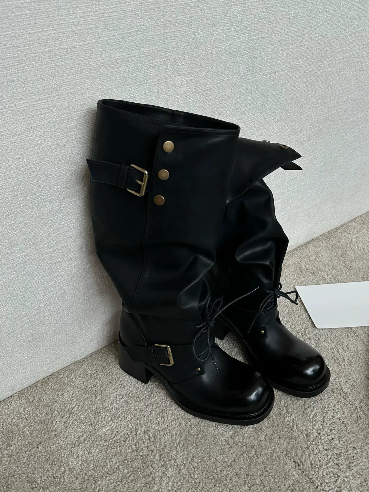 2way Retro Leather Buckle  Boots ツーウェイレトロレザーバックルブーツ
