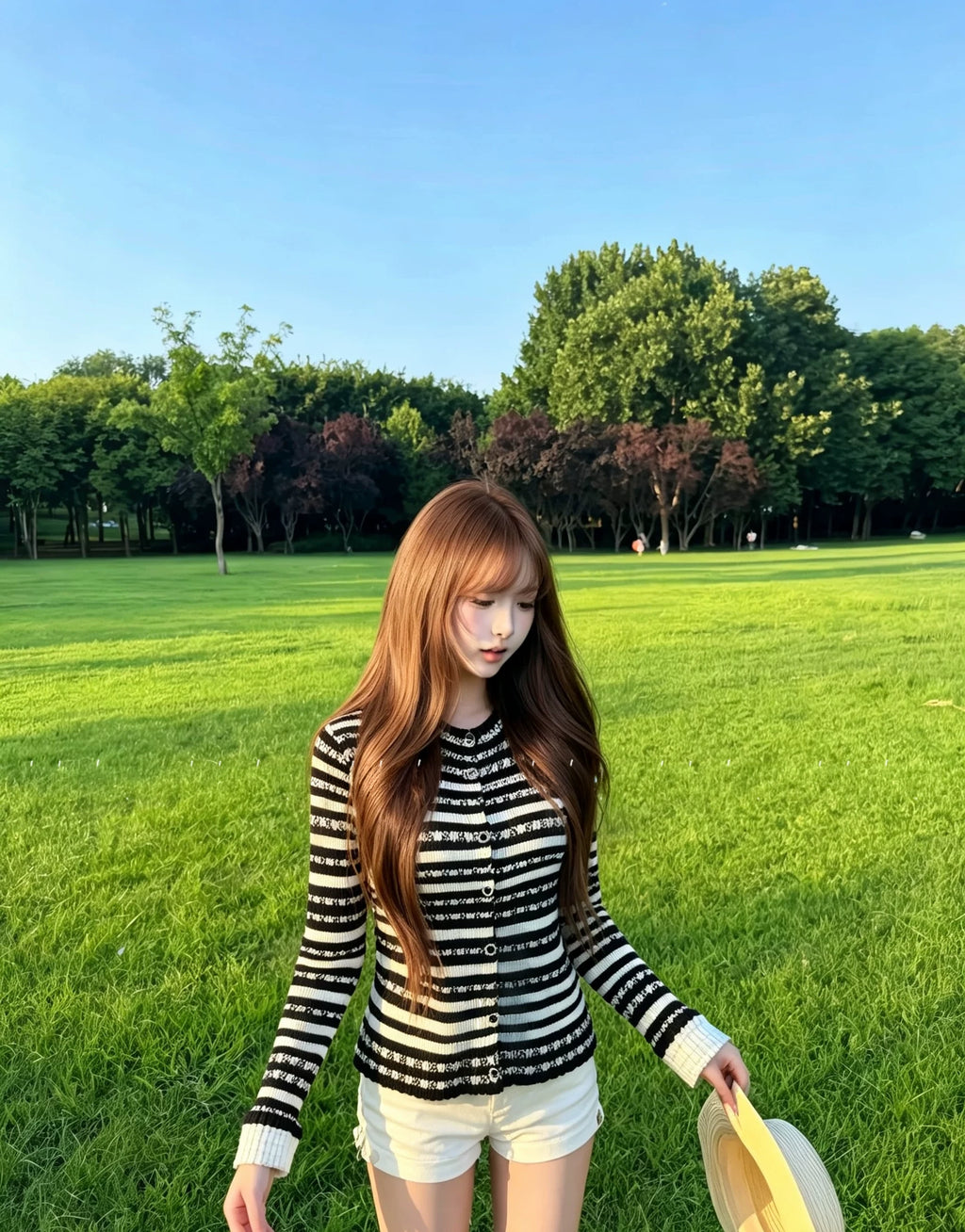 Lace-Stripe Cardigan レースストライプカーディガン
