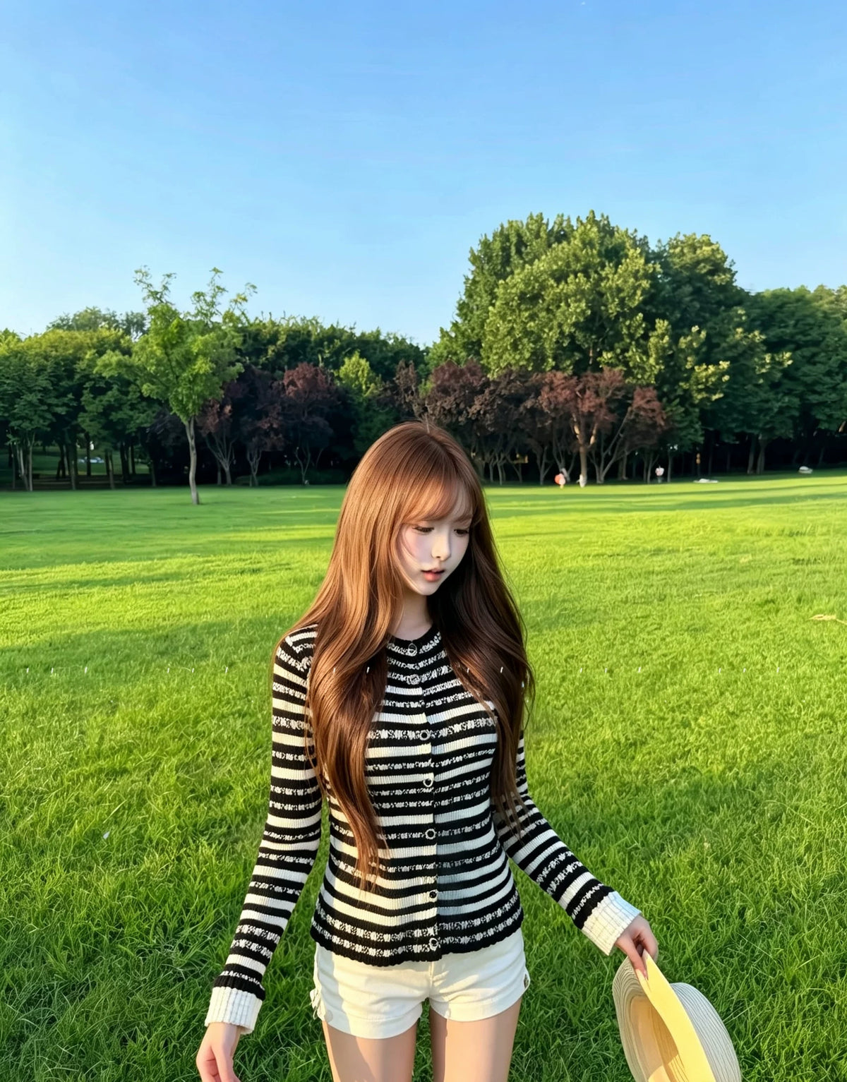 Lace-Stripe Cardigan レースストライプカーディガン