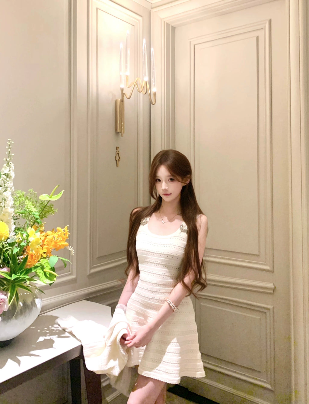 Sleeveless knit Dress & Cardigan ノースリーブニットドレス&カーディガン