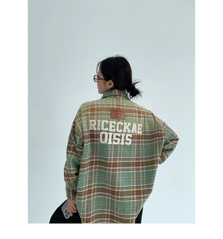 gradation long Check shirts グラデーションロングチェックシャツ