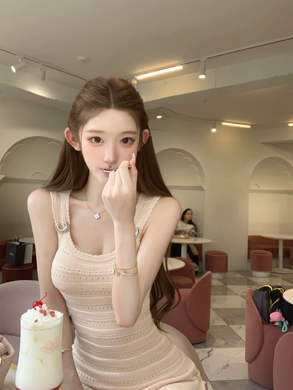 Sleeveless knit Dress & Cardigan ノースリーブニットドレス&カーディガン