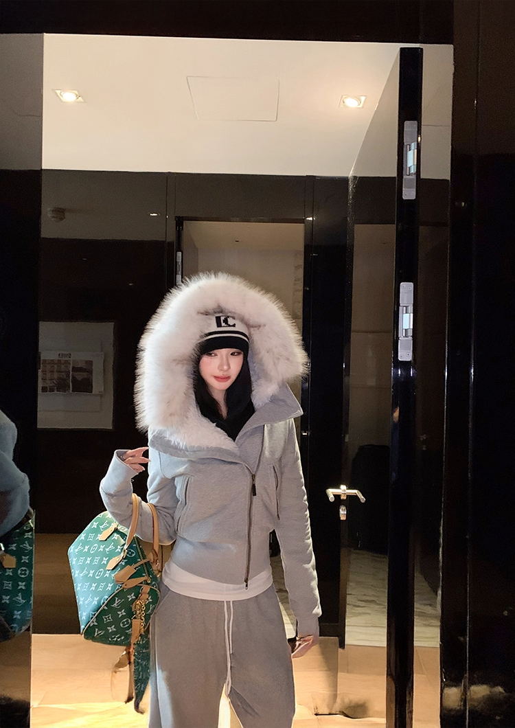 Short Sweat Fur Hoodie ショートスウェット ファーフーディ