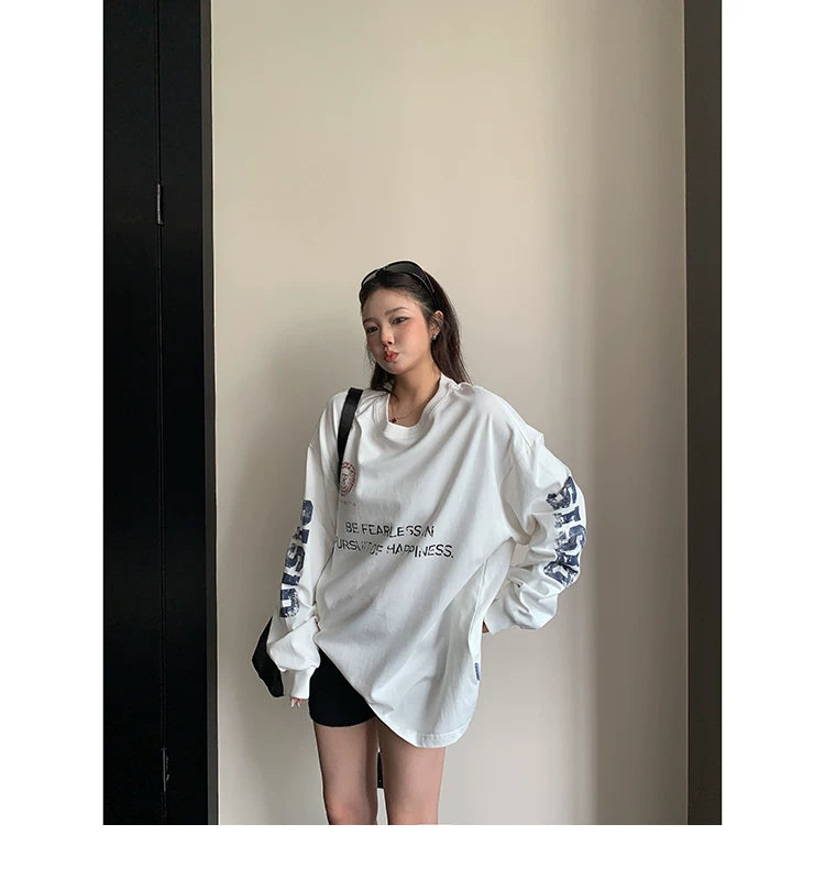 Vintage font print longsleeve tee ヴィンテージ風文字プリントロングスリーブティー