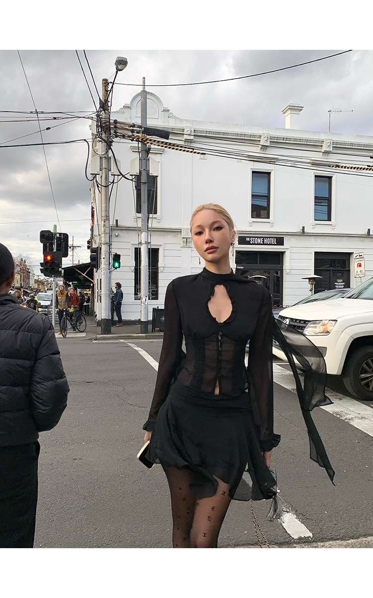 Hole Sheer Blouse skirt ホールシアー ブラウス スカート