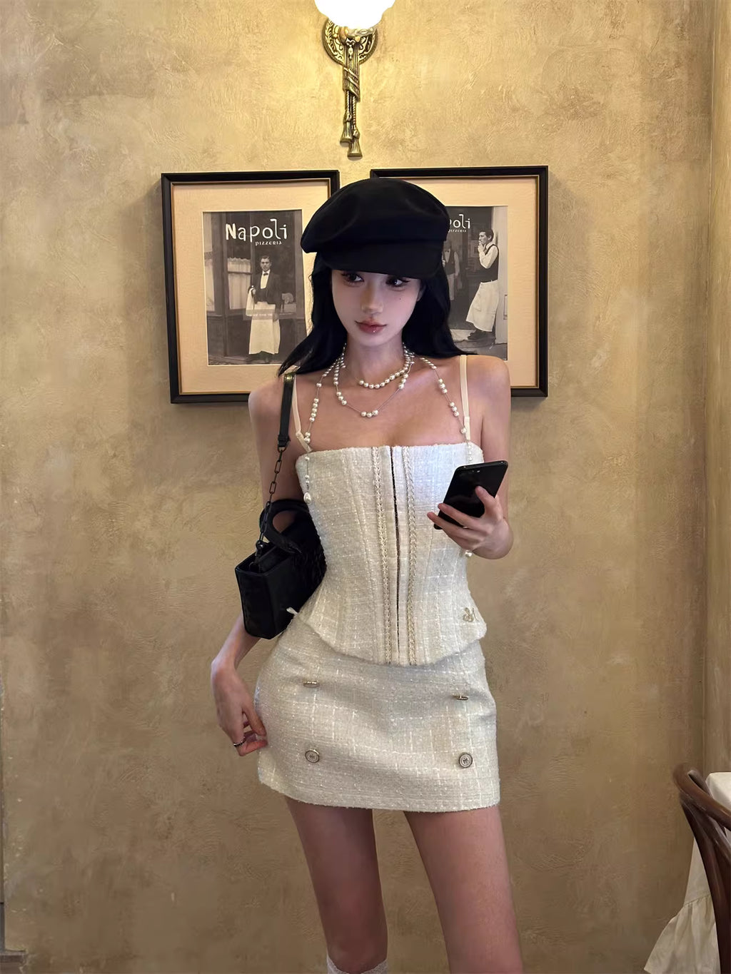 Tweed jacket buistier skirt 3piece ツイード ジャケット ビスチェ スカート 3ピース