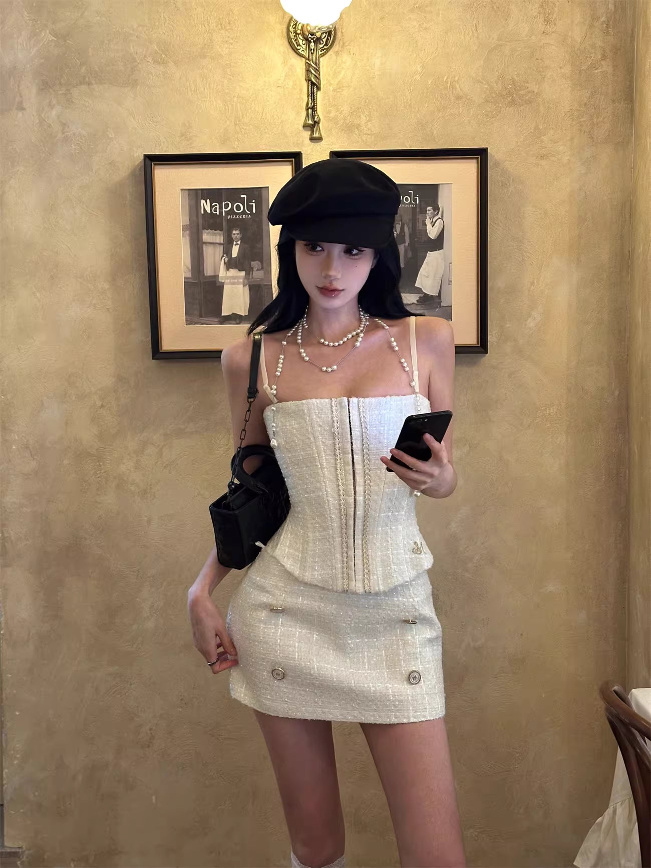 Tweed jacket buistier skirt 3piece ツイード ジャケット ビスチェ スカート 3ピース