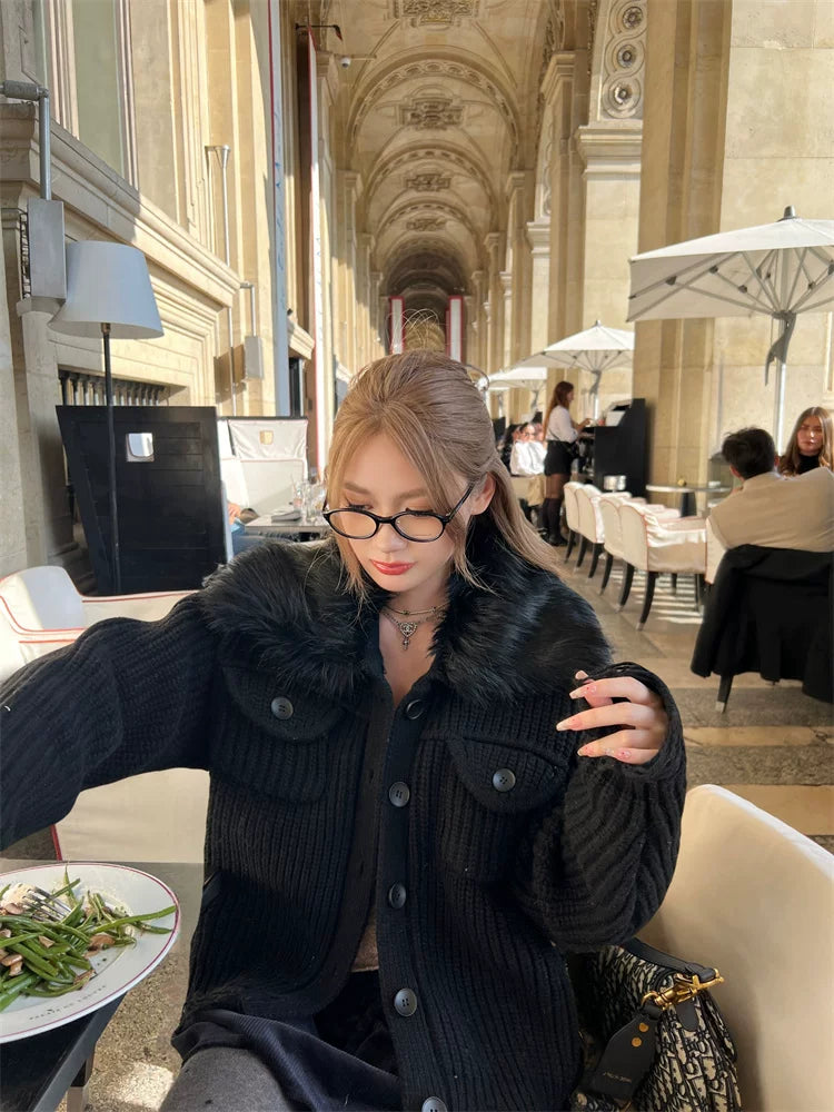 Faux Fur knit cardigan フォーファーニットカーディガン