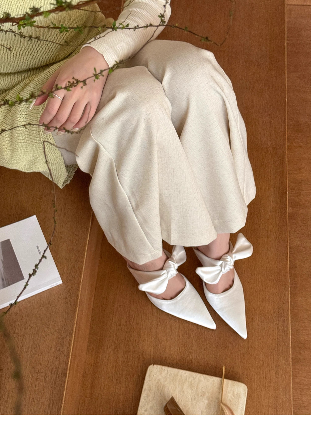 Ribbon Satin Mule リボン サテン ミュール