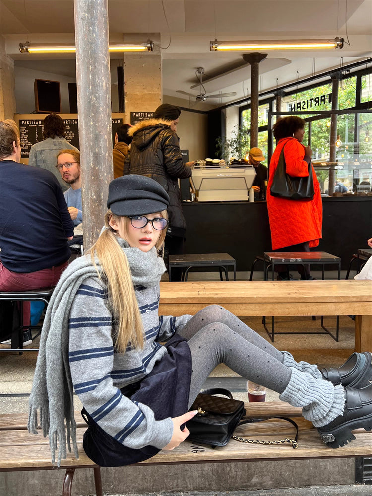 Border Short Knit Cardigan ボーダー ショート ニット カーディガン