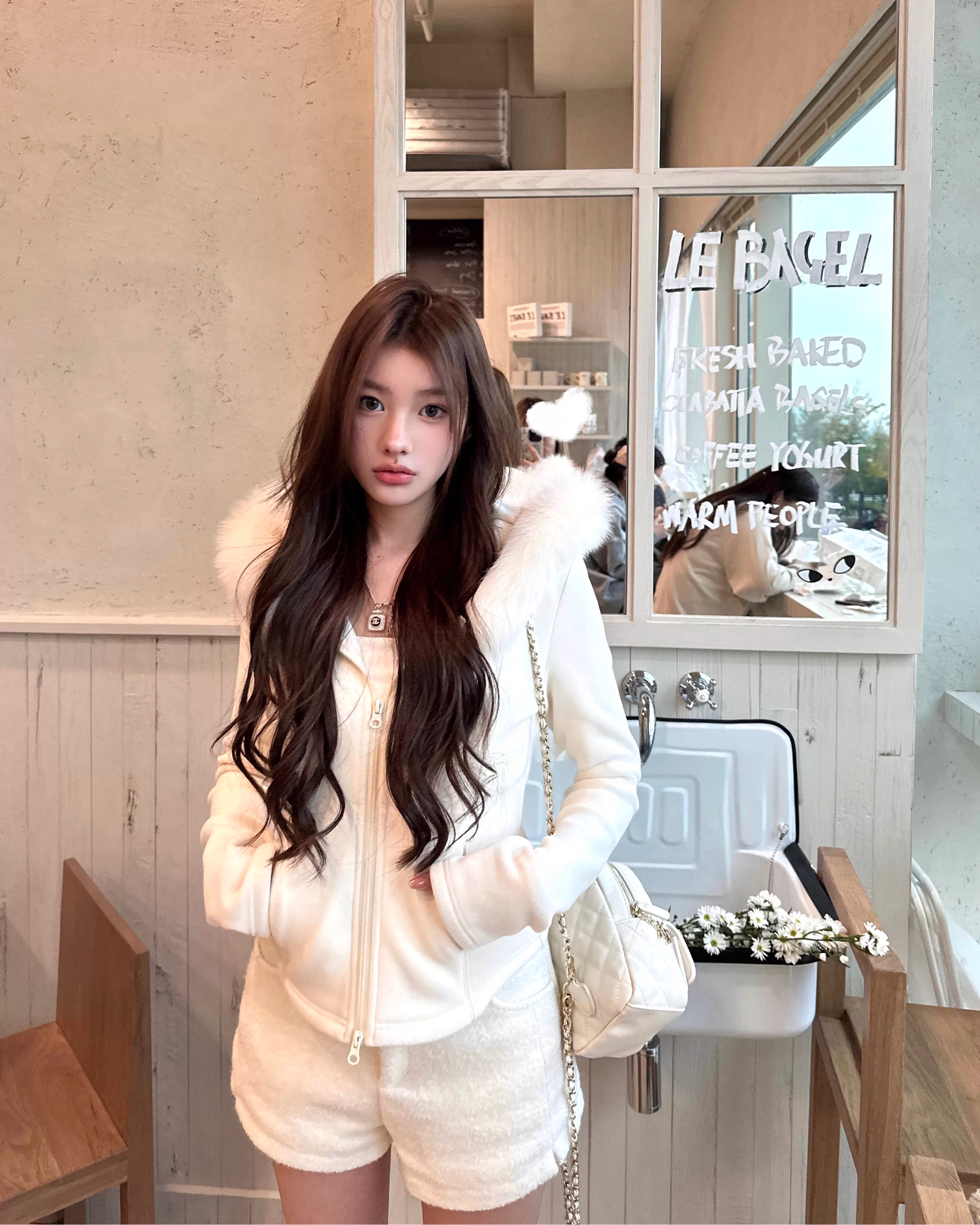 Fox fur cardigan フォックスファー付きカーディガン