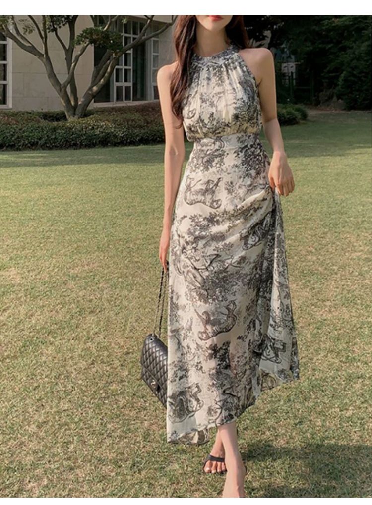 Halter Neck Pattern Dress ホルターネック パターンドレス