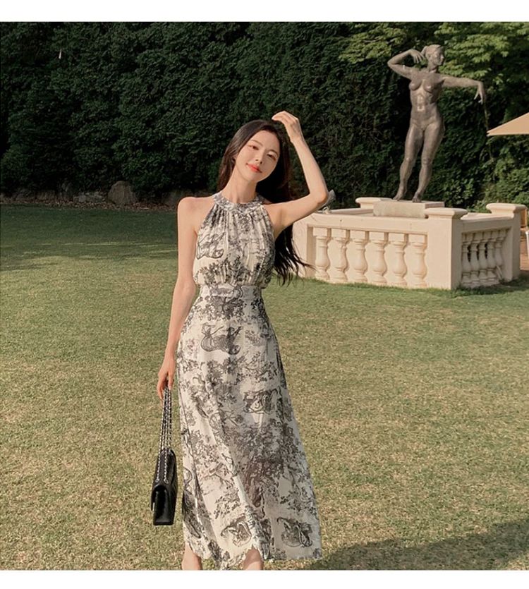 Halter Neck Pattern Dress ホルターネック パターンドレス