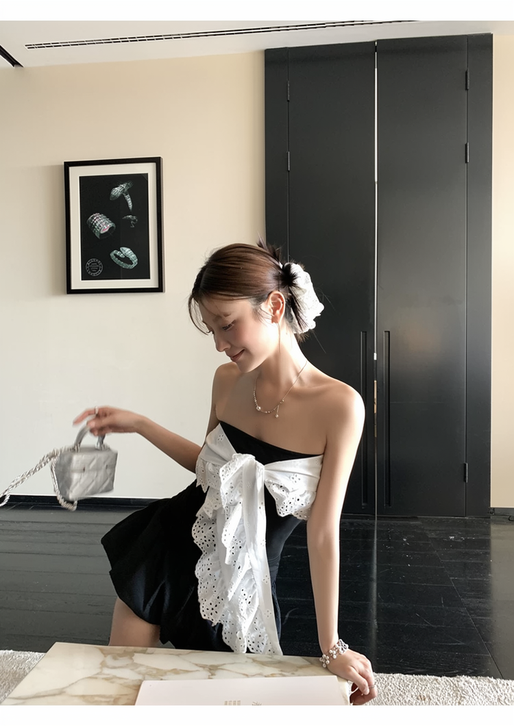 Ribbon Bare Top Baloon Skirt リボンベアトップ スカート